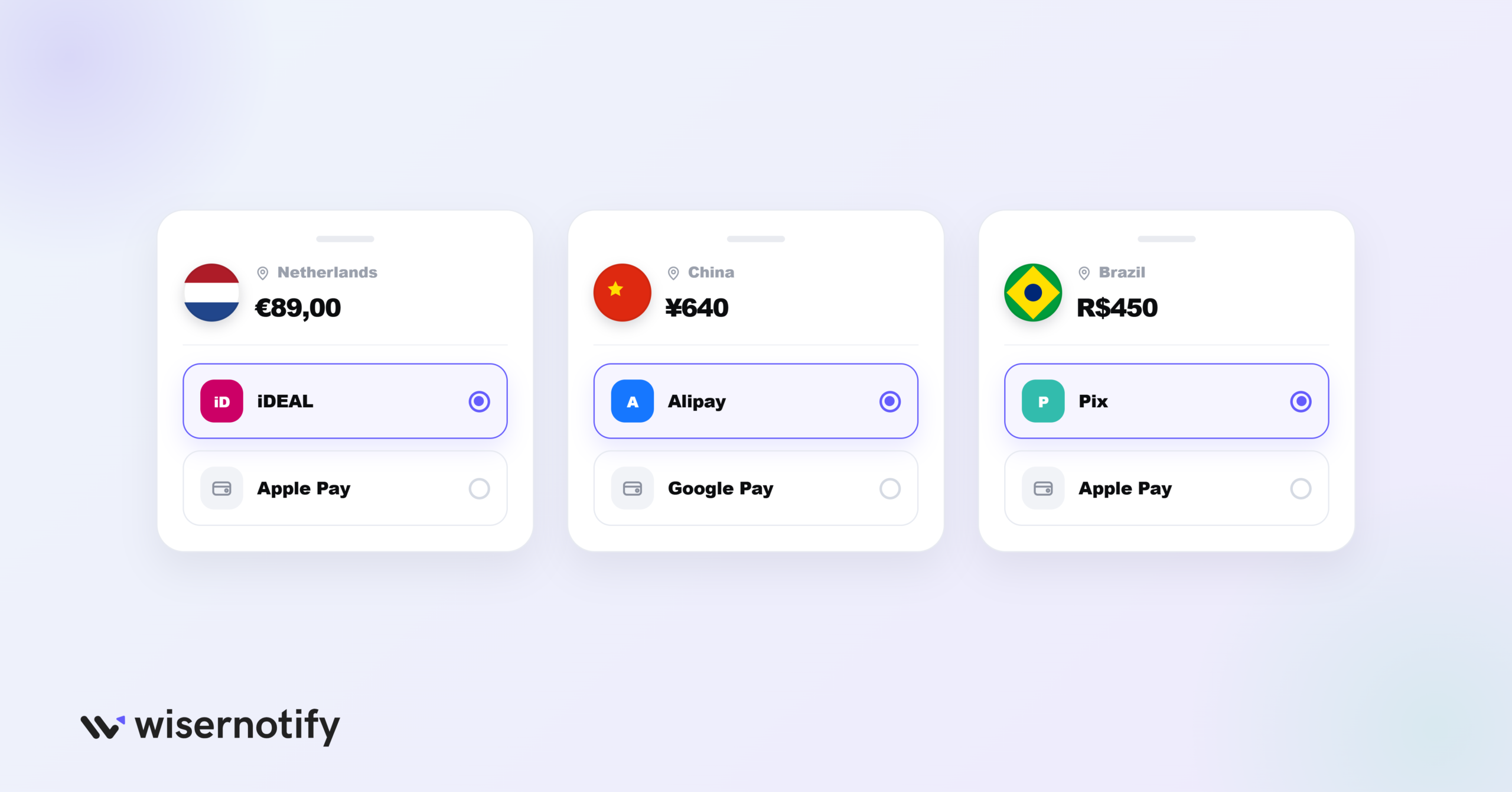 Support local payment methods