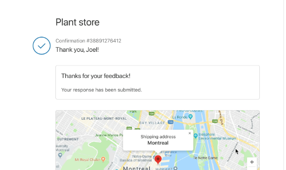 Shopify order confirmation page review request