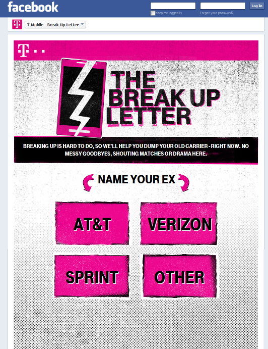 T-Mobile breakup letters customer campaign