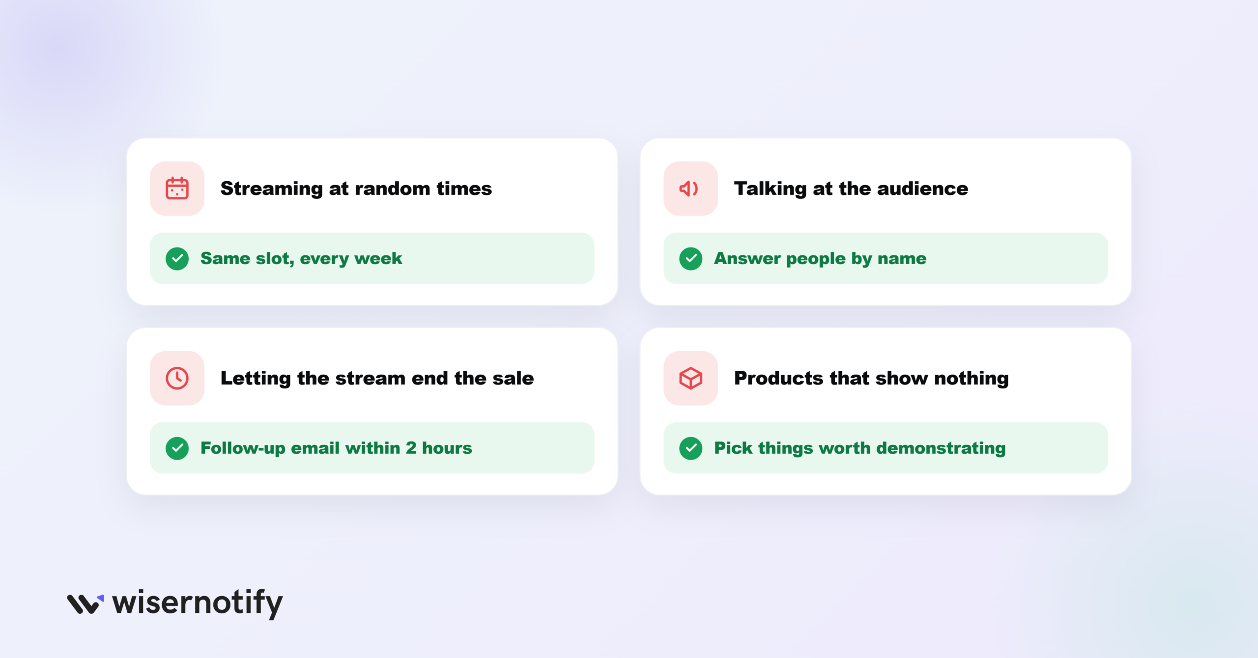 Common Live Selling Mistakes