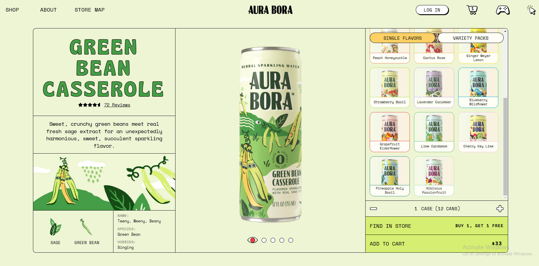 Aura Bora Product Page Example