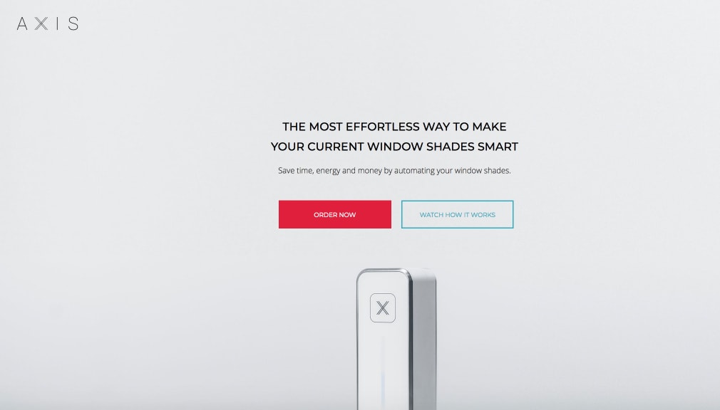 Axis smart window shades landing page