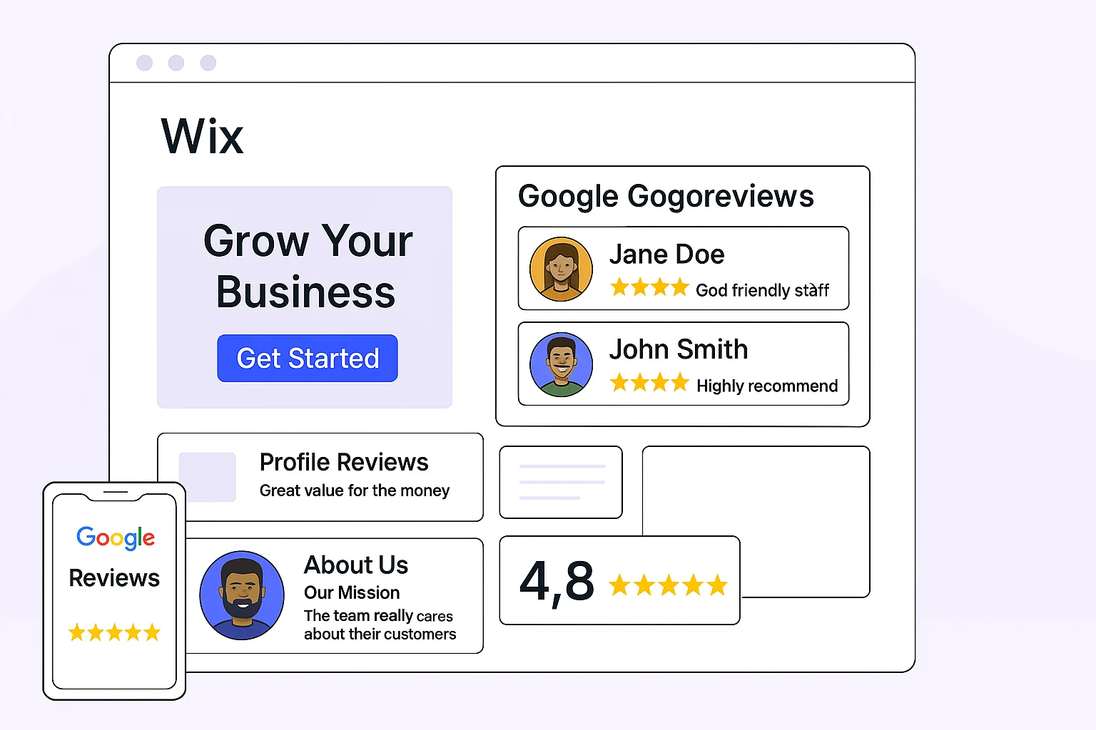 Best Places to Show Google Reviews on Wix Websites