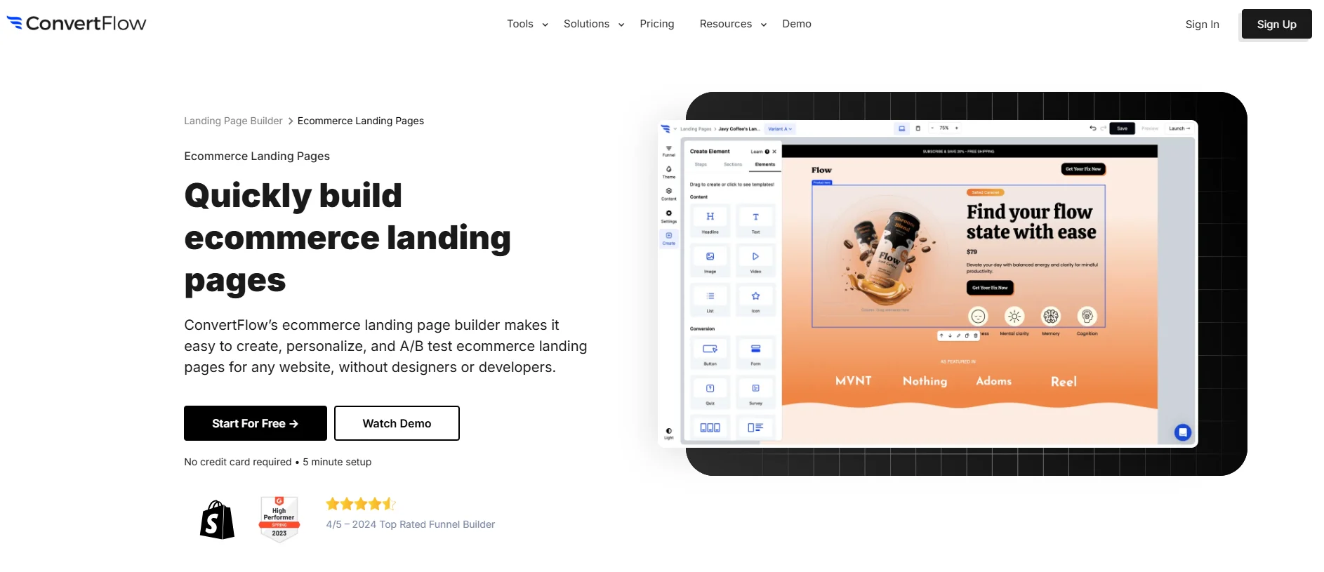 ConvertFlow landing page builder