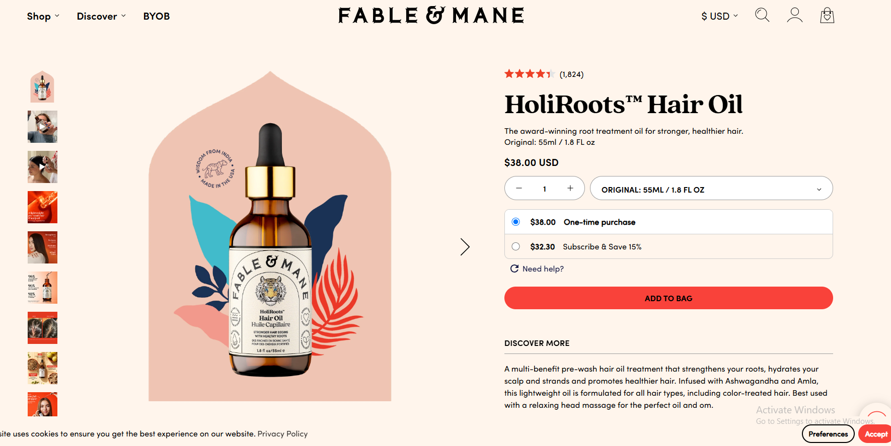 Fable and Mane Product Page Example