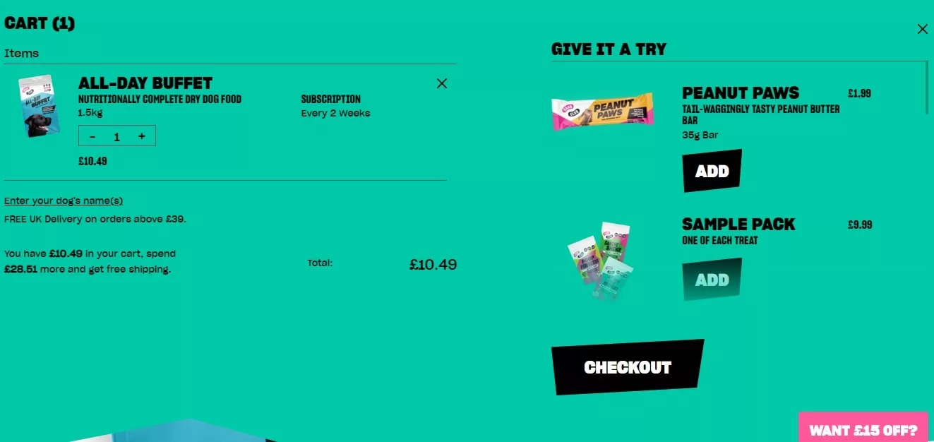 Topicals skincare shopping cart page design