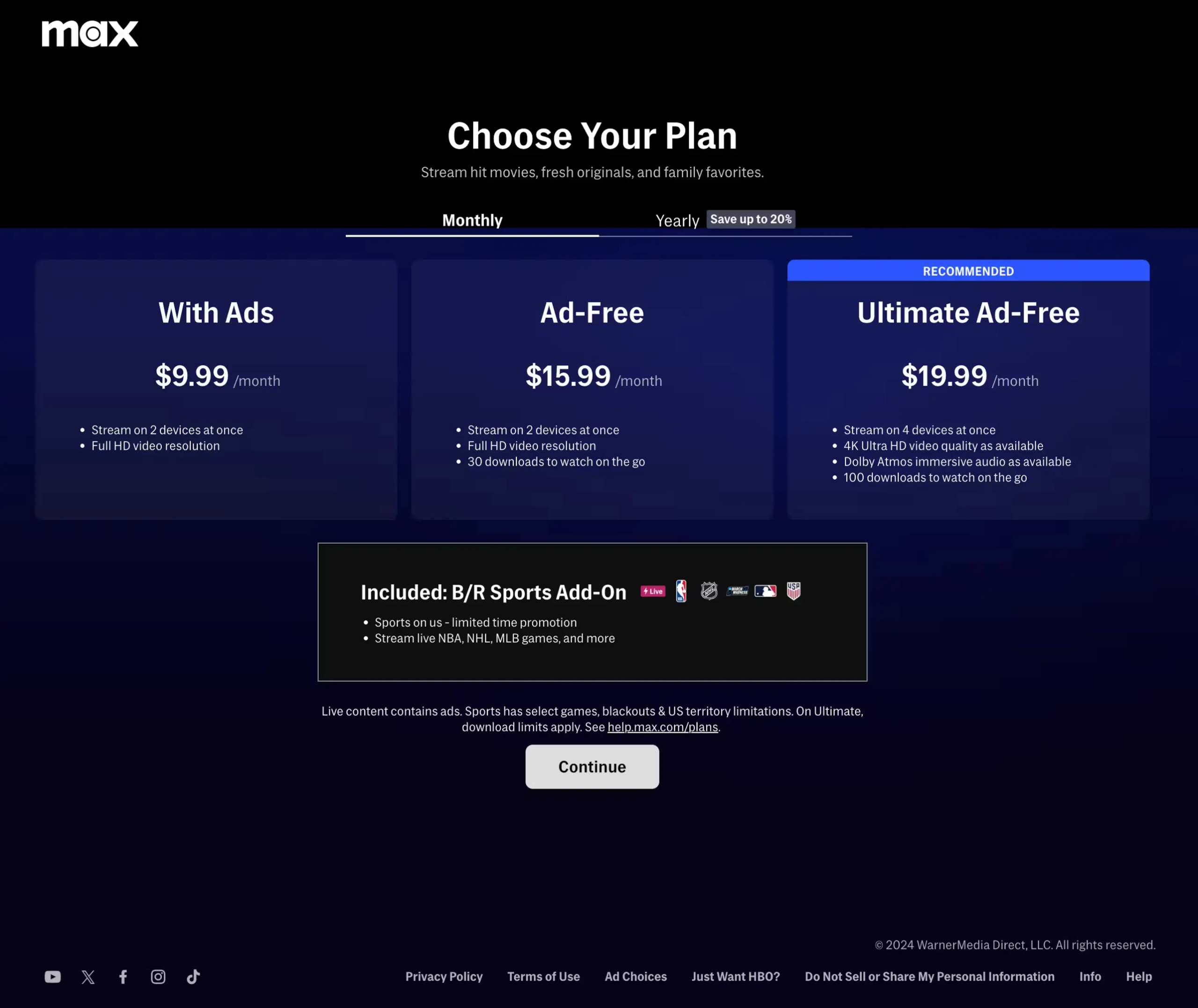 HBO shopping cart page design