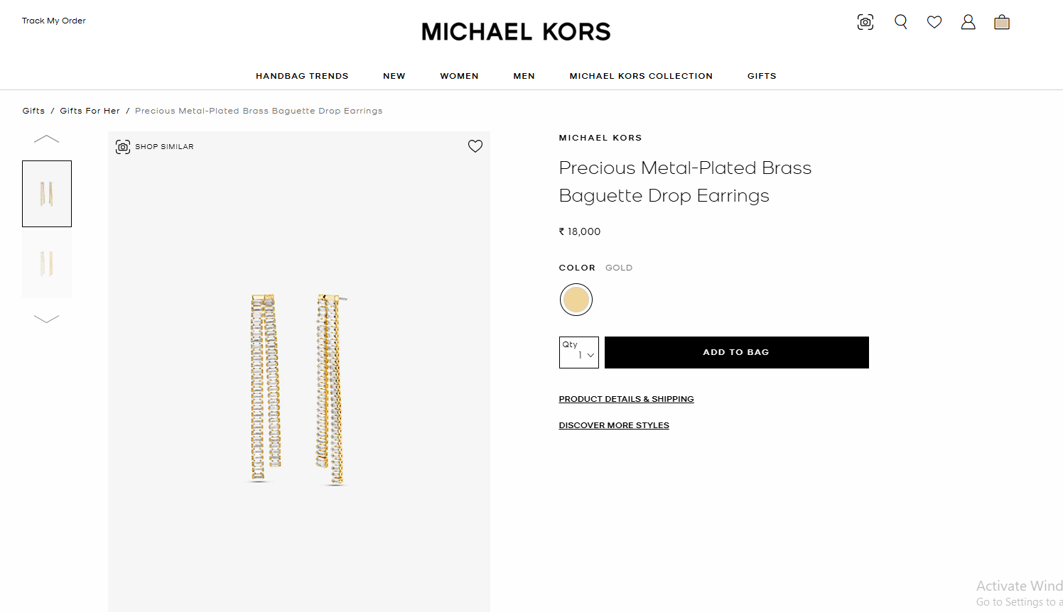 Michael Kors Product Page Example