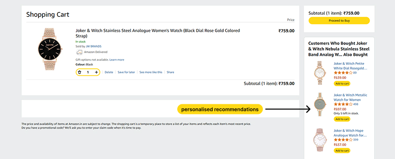 personalised recommendations