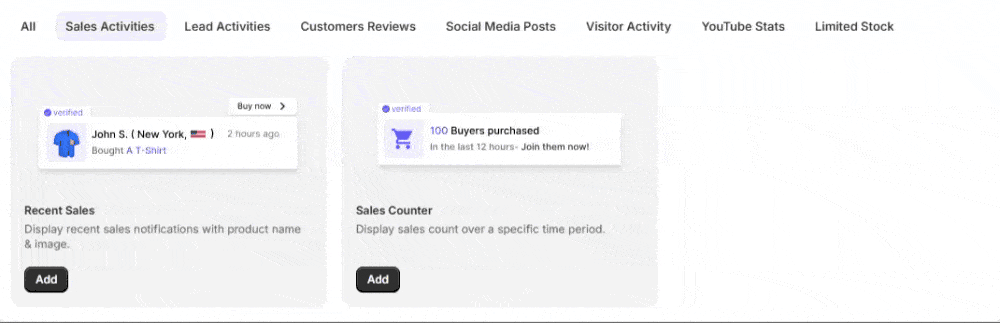 Social proof and google review notifications