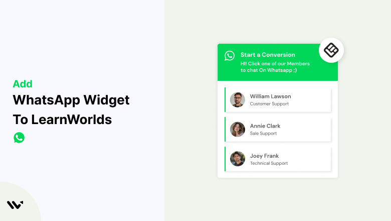WhatsApp Widget to LearnWorlds