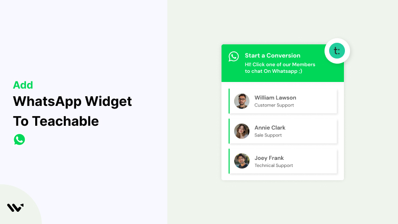 WhatsApp Widget to Teachable