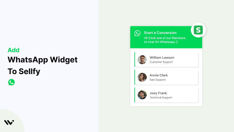 WhatsApp Widget to sellfy