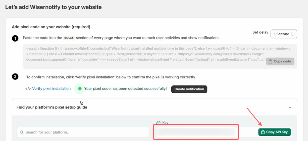 Get Your WiserNotify API Key