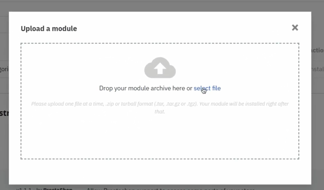 Upload the ZIP file