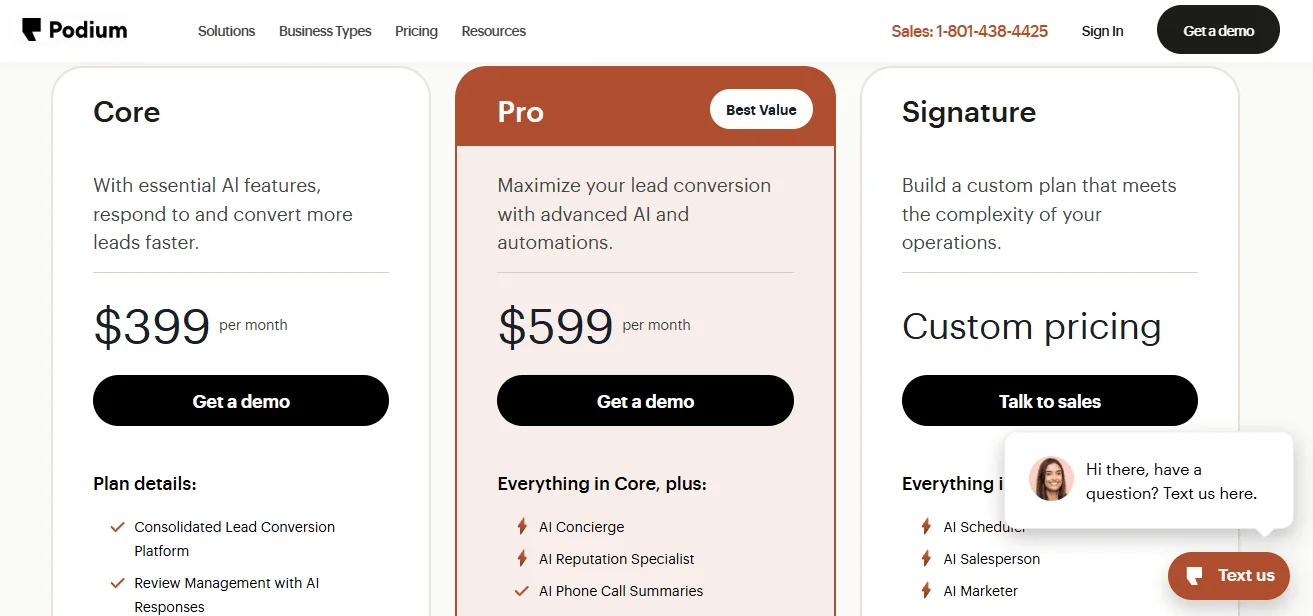 Podium Pricing