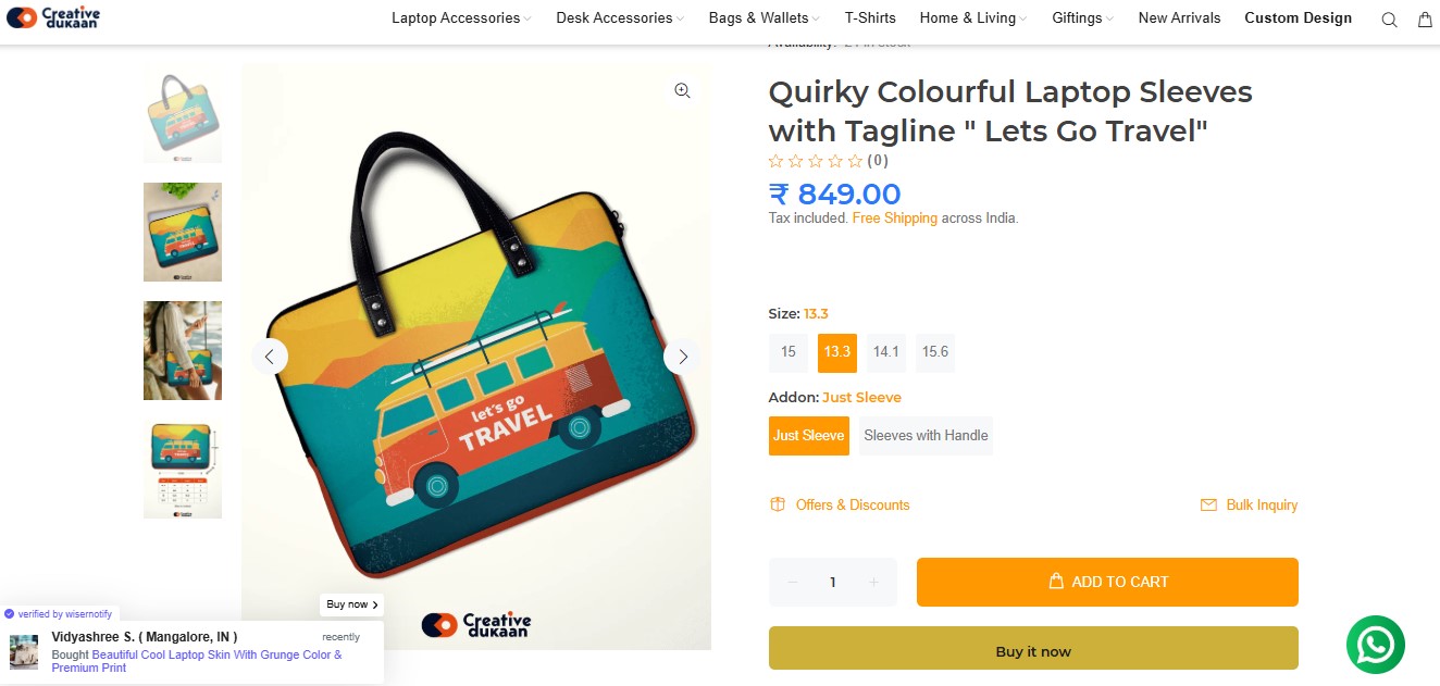 Social proof notifications on product listing pages