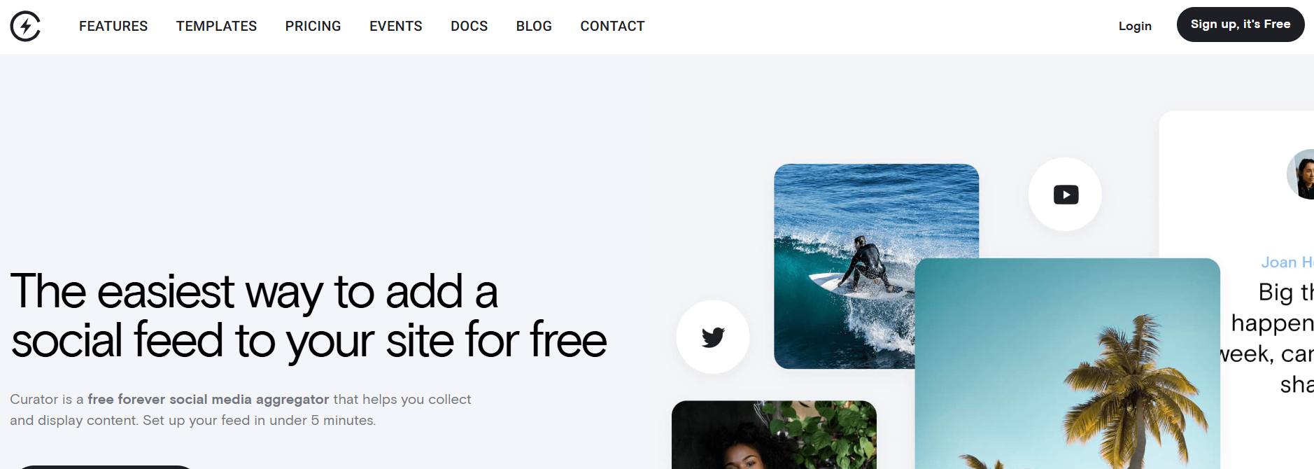 Curator.io social media aggregator