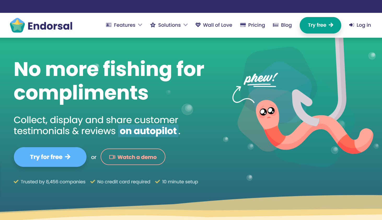 Endorsal automated testimonial collection and display platform