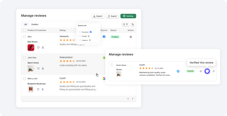 Manage All Reviews in One Dashboard