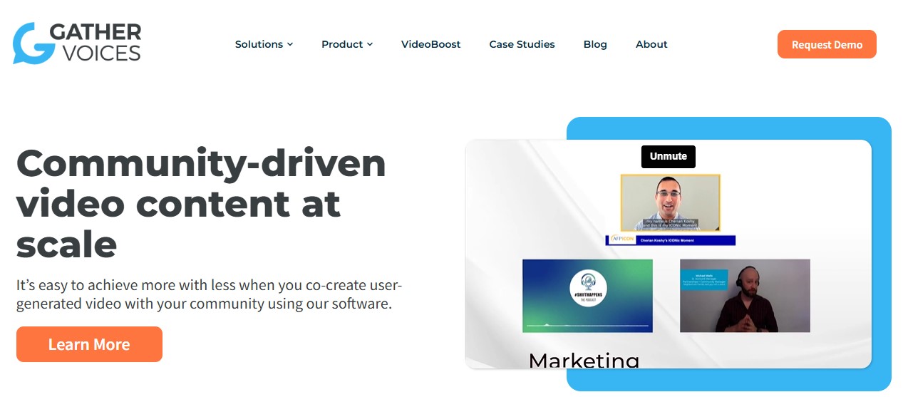 Gather Voices enterprise video UGC collection platform for large organizations