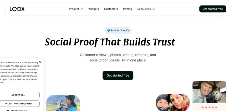 Loox photo review platform for Shopify ecommerce stores