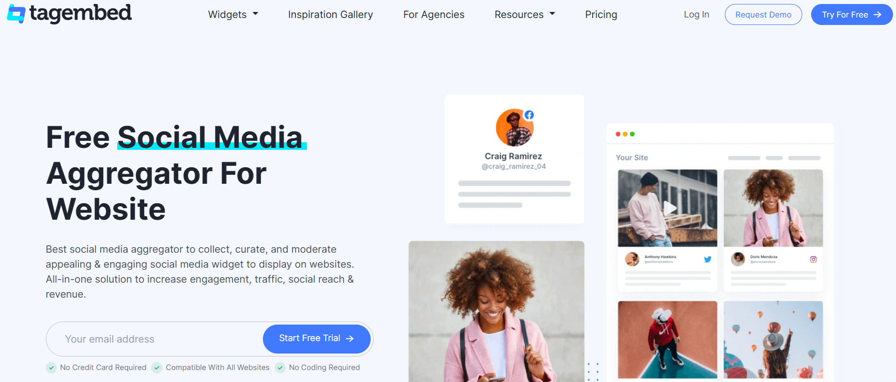 Tagembed social media widget platform