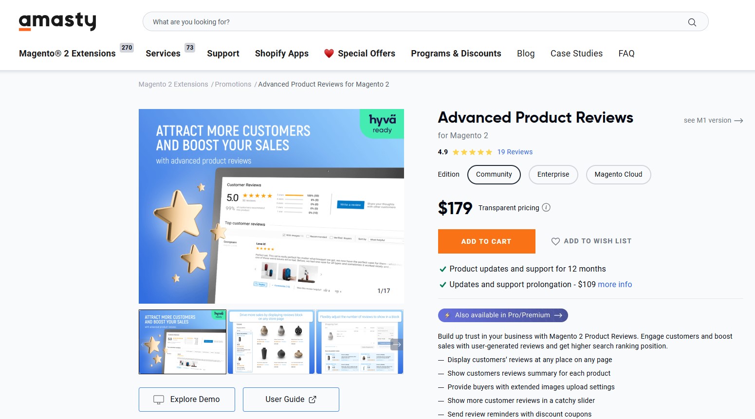 Amasty Advanced Product Reviews for Magento 2