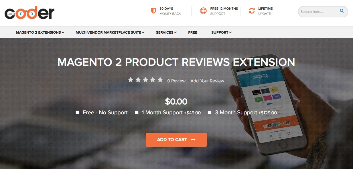 Landofcoder Product Review Extension for Magento 2