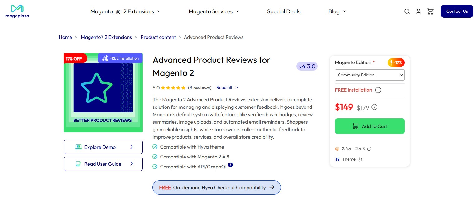 Mageplaza Better Product Reviews for Magento 2
