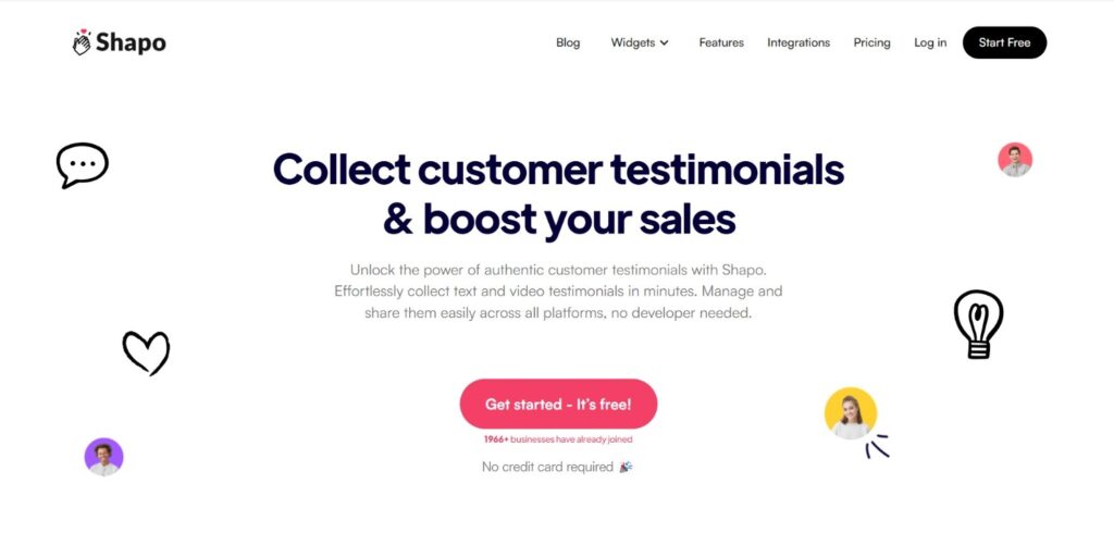 Shapo testimonial collection and display platform