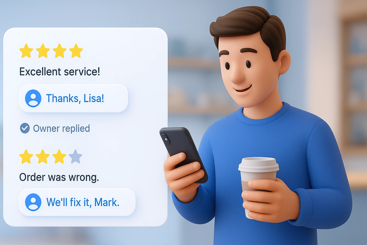 Cleaning company replying to a customer review