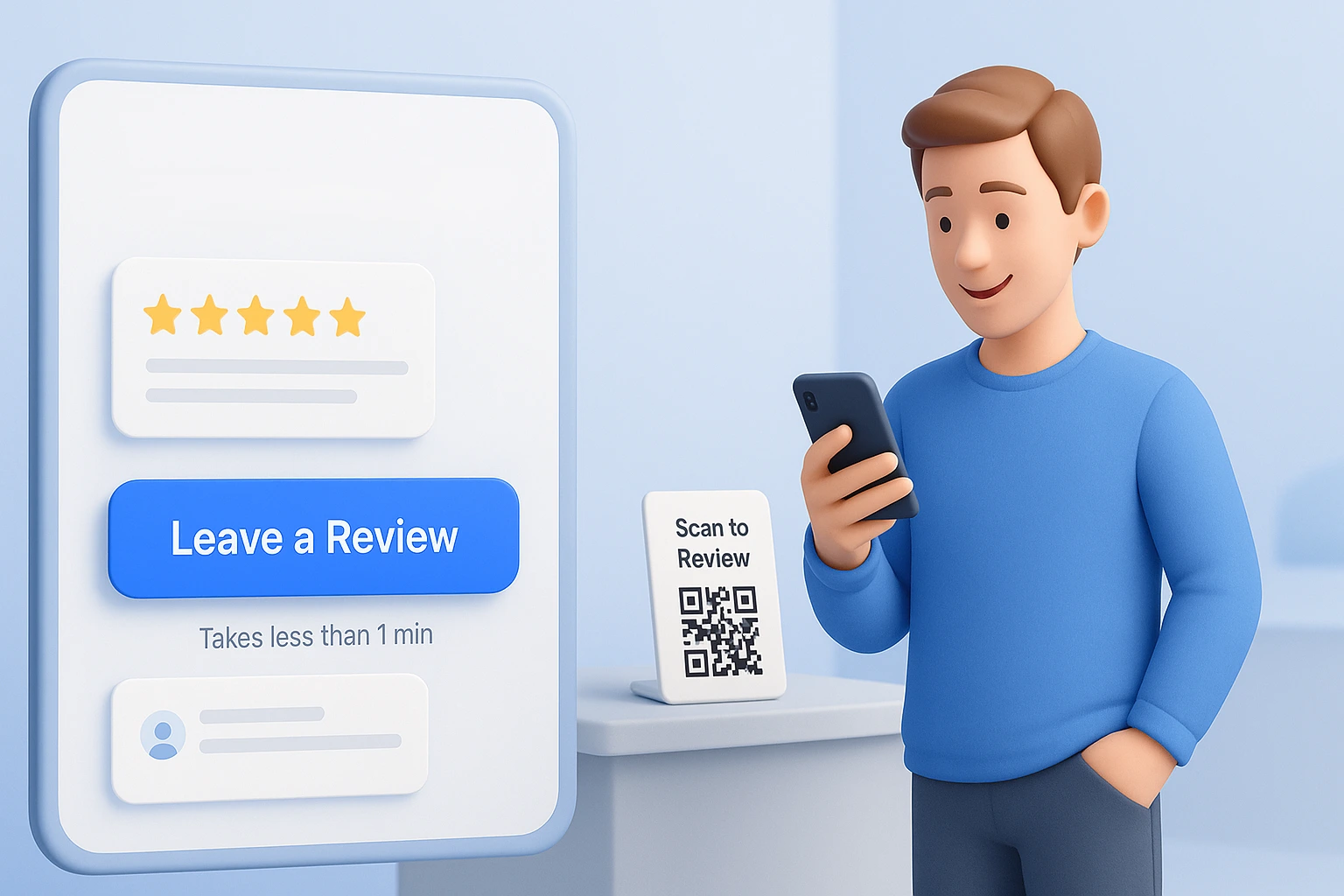 Simple one-click review form for a pet shop