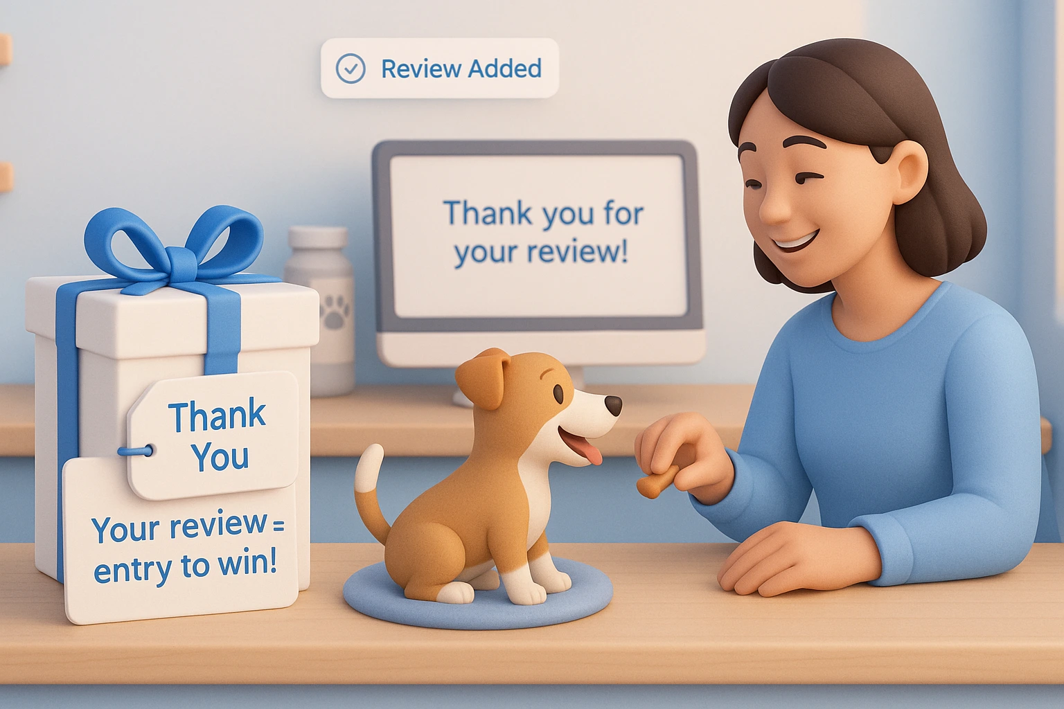 Prize draw entry offered for leaving a pet shop review