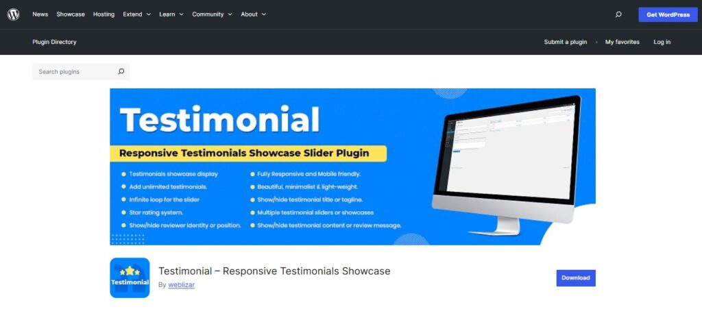 Responsive Testimonials Showcase