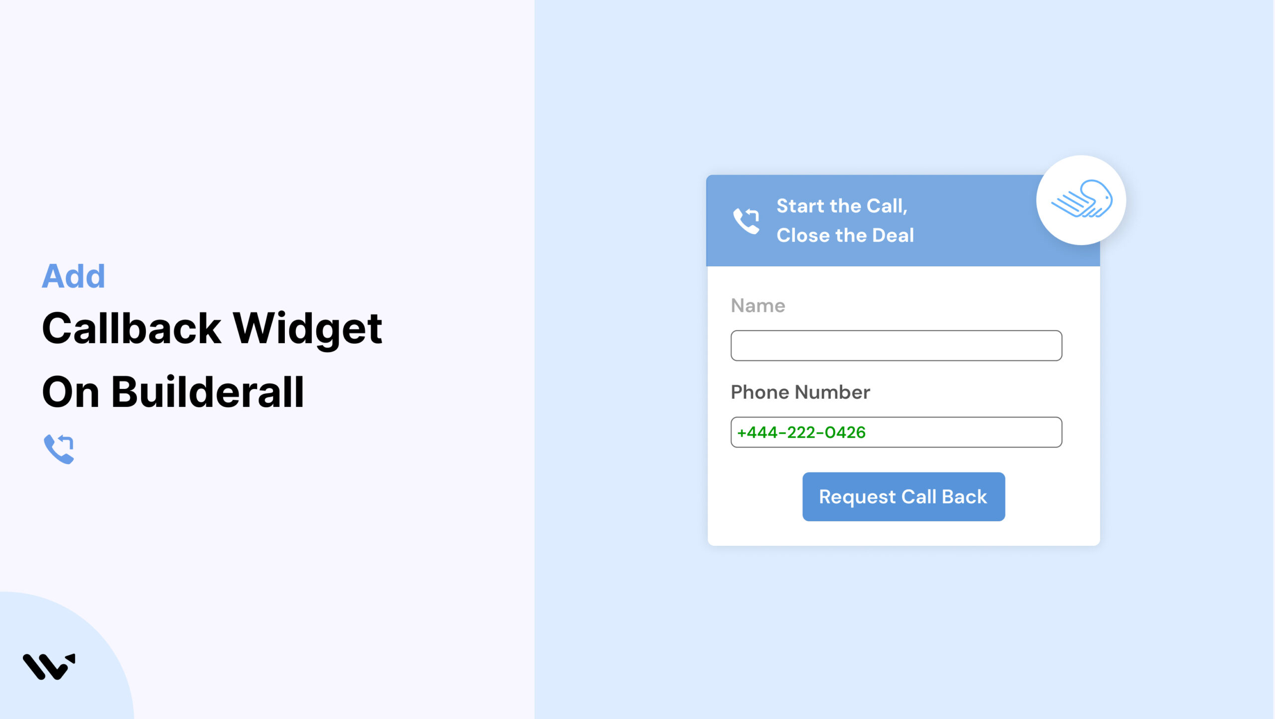callback widget on builderall