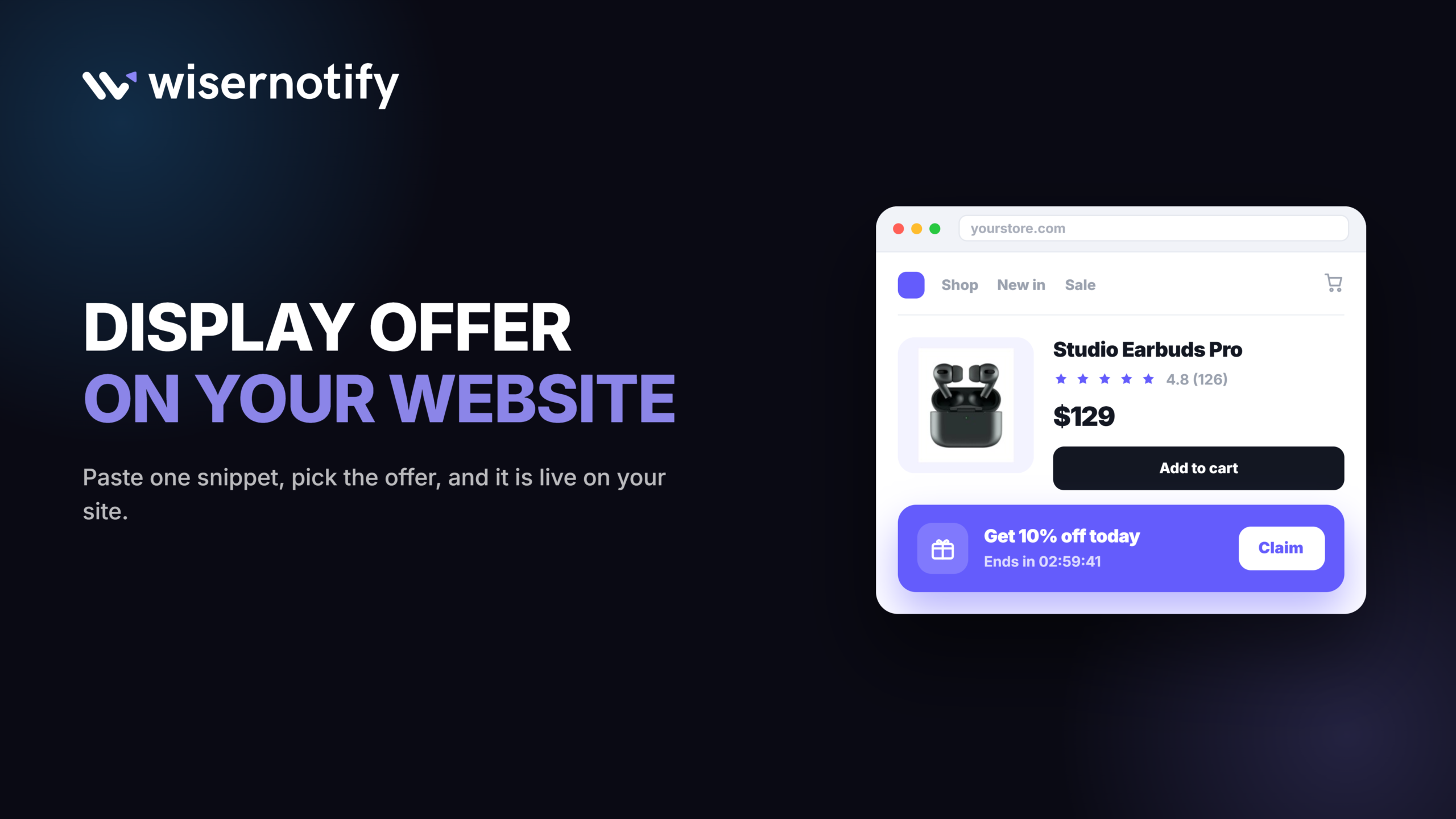 display offer on webiste cover image