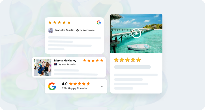 Customer reviews displayed on a trip page