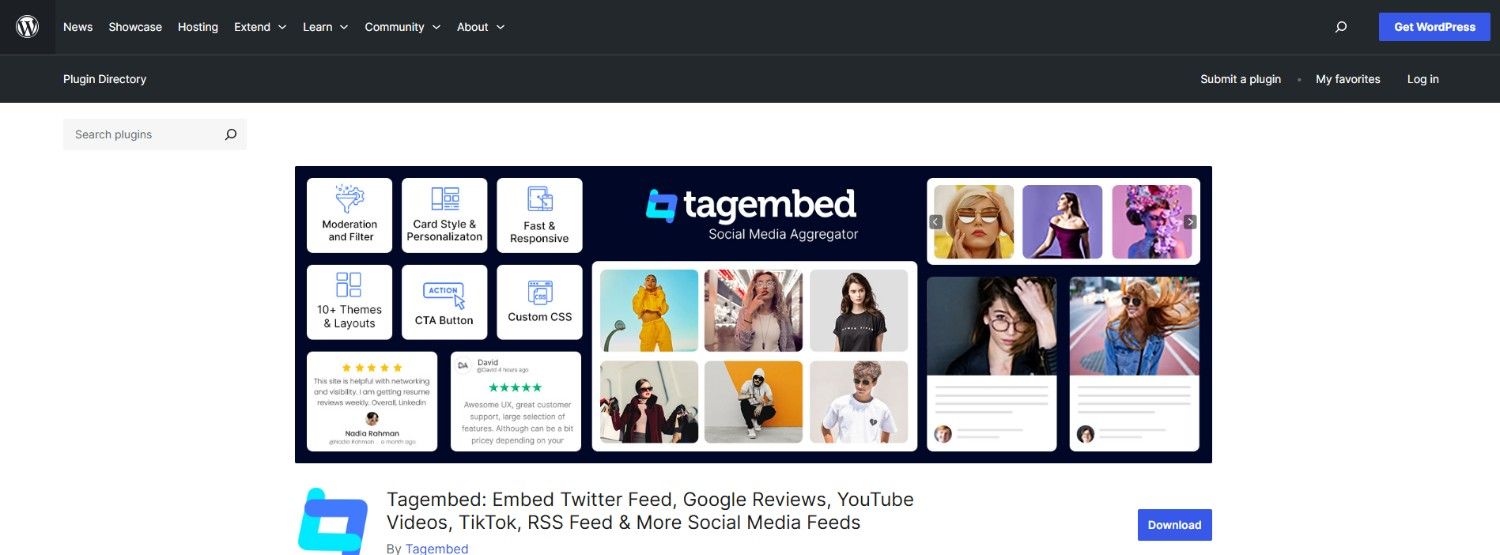 Tagembed Facebook Review Plugin