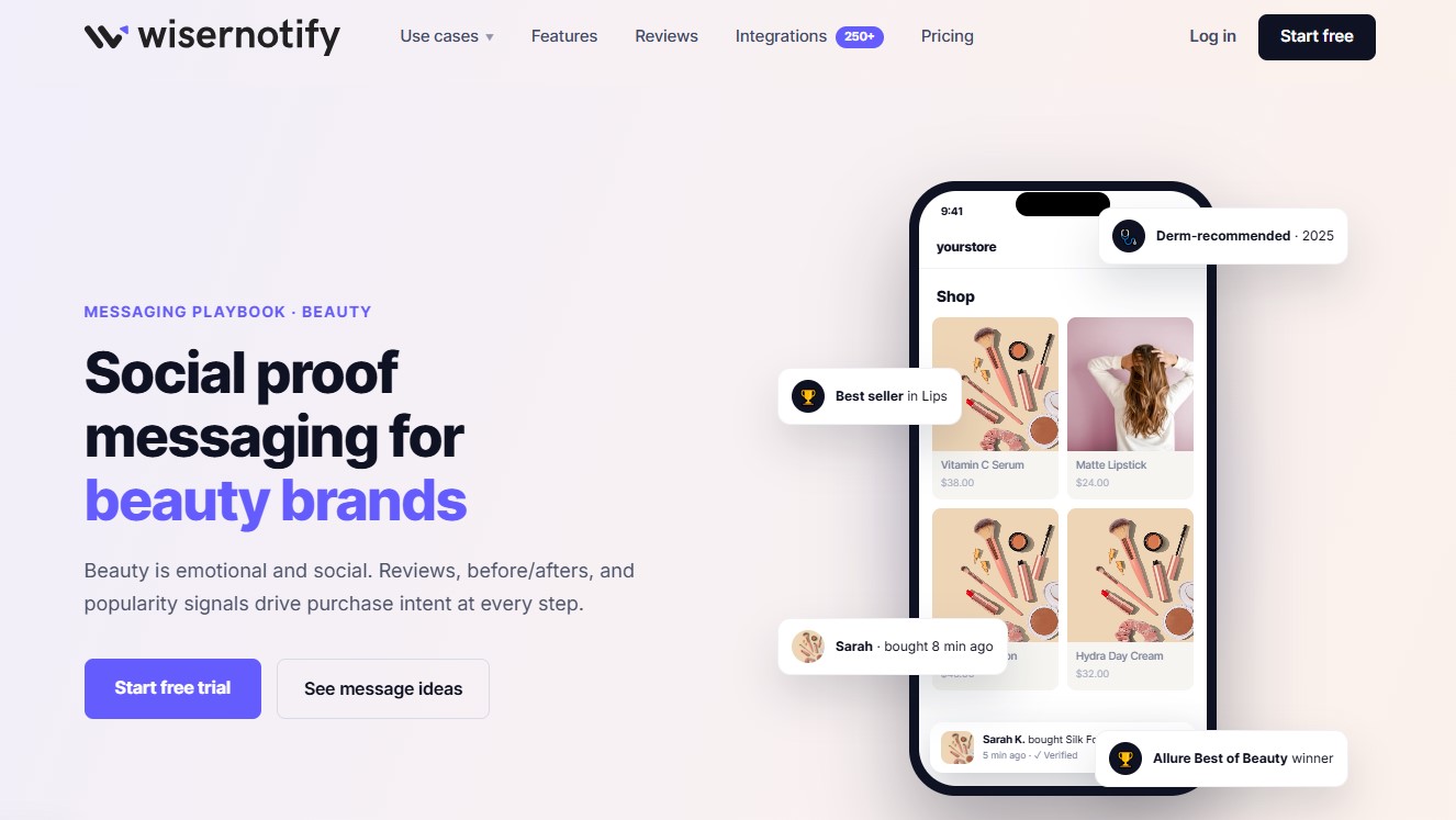 wisernotify beauty
