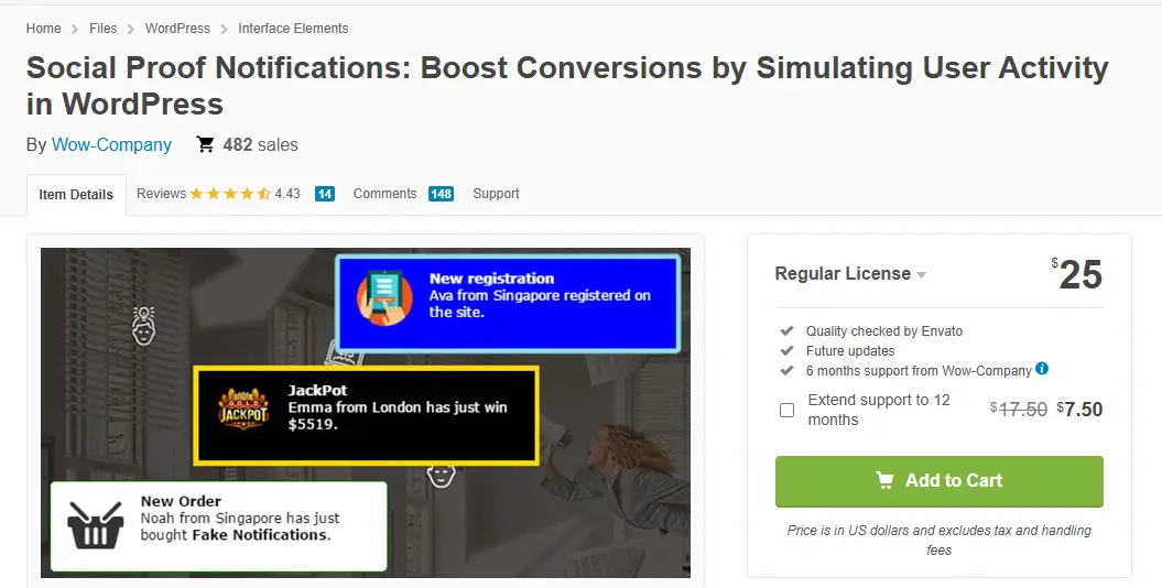 Social Proof Notifications Codecanyon alternative