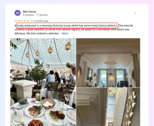 Restaurant atmosphere review example elegant Victorian