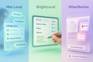 Listing management comparison between Moz Local and BrightLocal