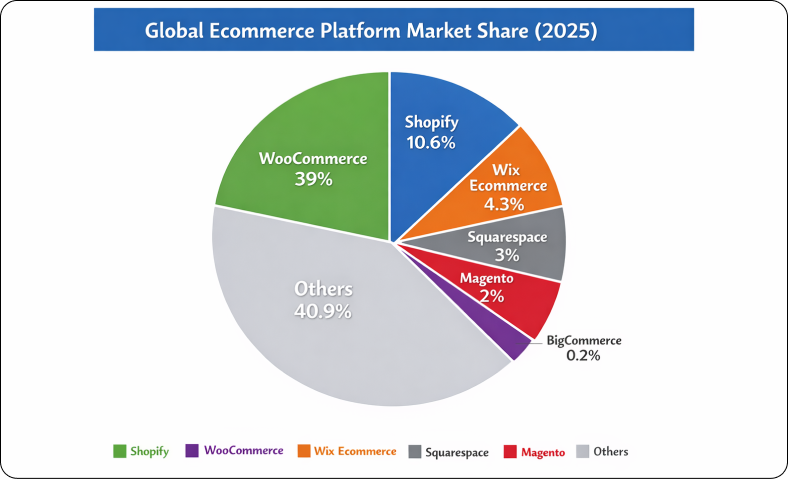 Shopify ecommerce platform market share
