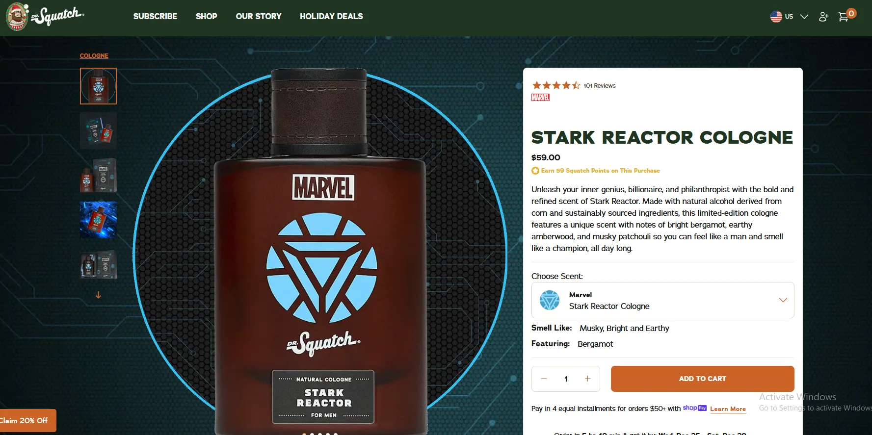 Dr. Squatch Product Page Example