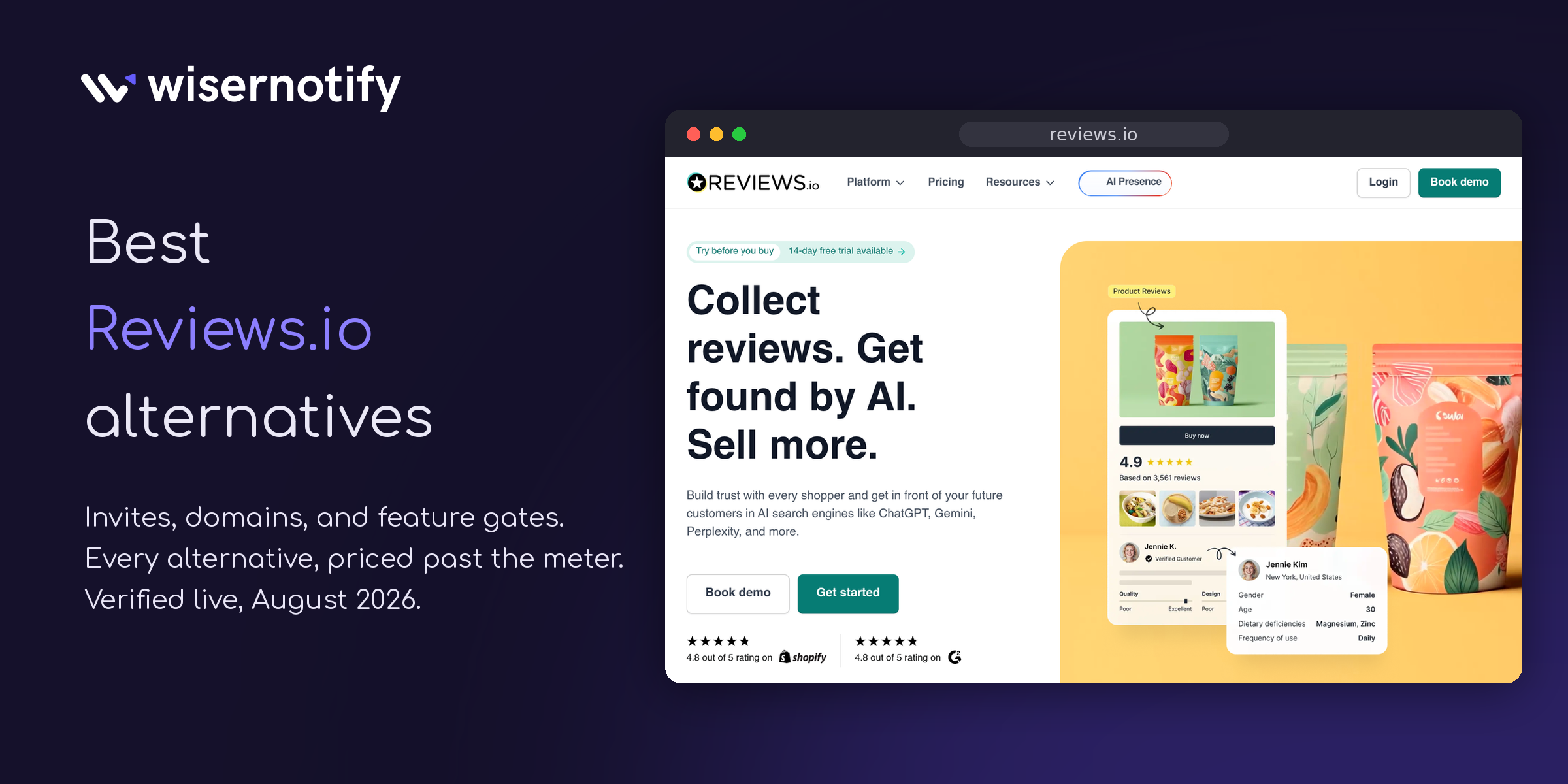 Best Reviews.io alternatives, verified live August 2026