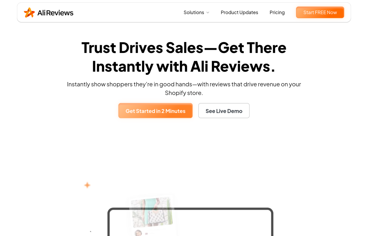 Ali Reviews homepage in August 2026, Trust drives sales