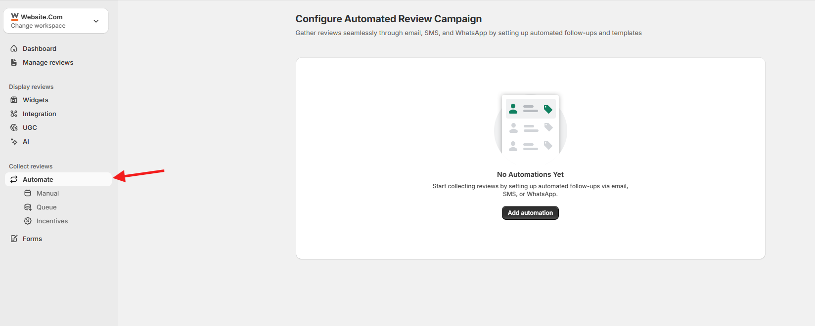 Set up an automated review request in WiserReview