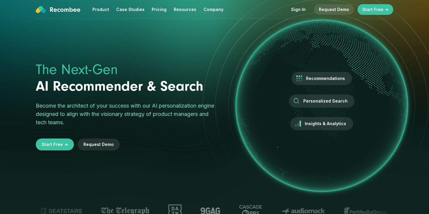 Recombee homepage