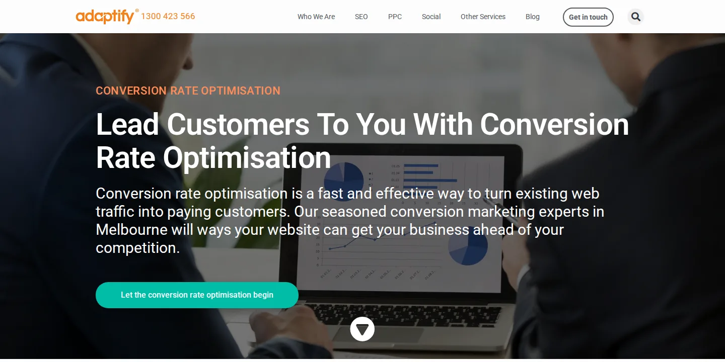 Adaptify conversion rate optimisation page
